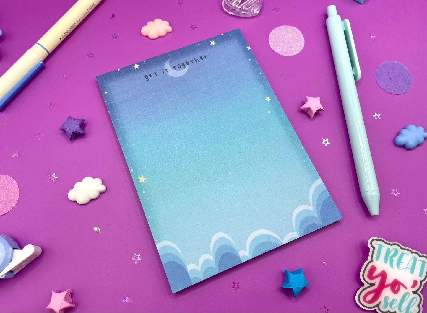 Celestial Notepad, Cute Memo Notepad, Gift for Her, Notepad