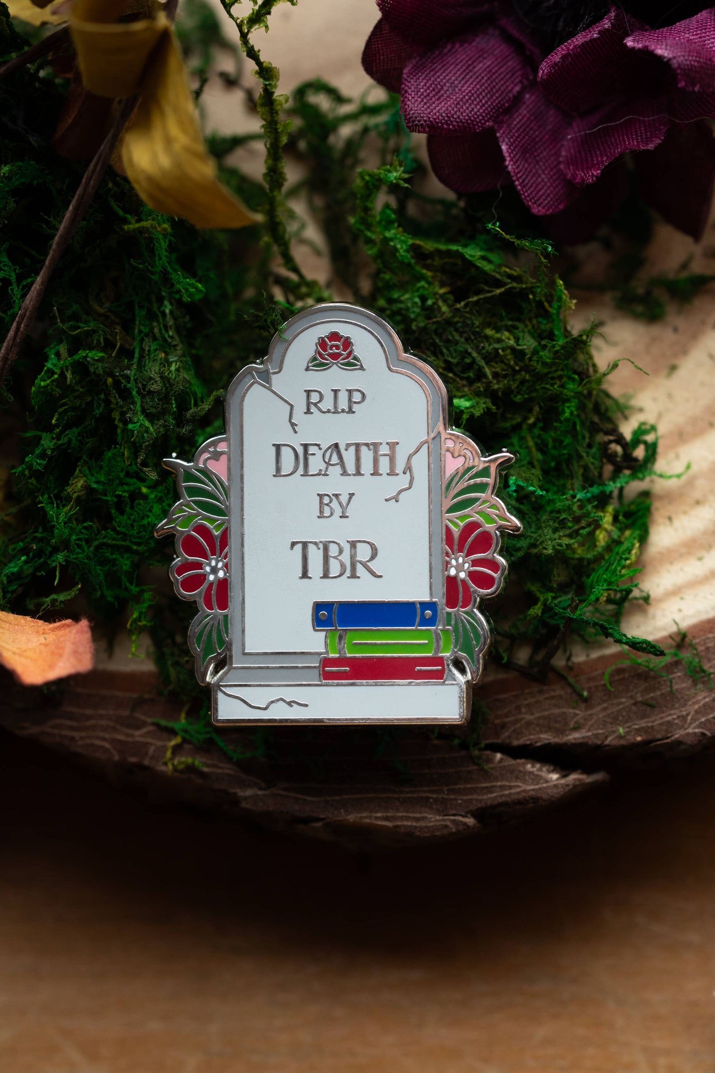 Death by TBR Enamel Pin, Bookish