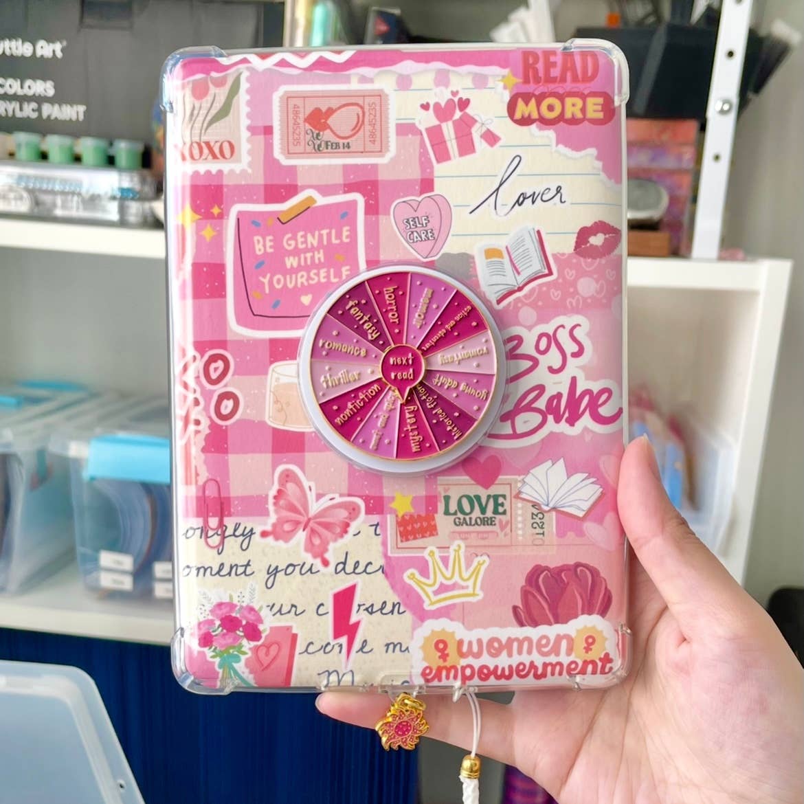 Kindle Popsocket, Pink Book Genre Kindle Grip, Kindle Holder