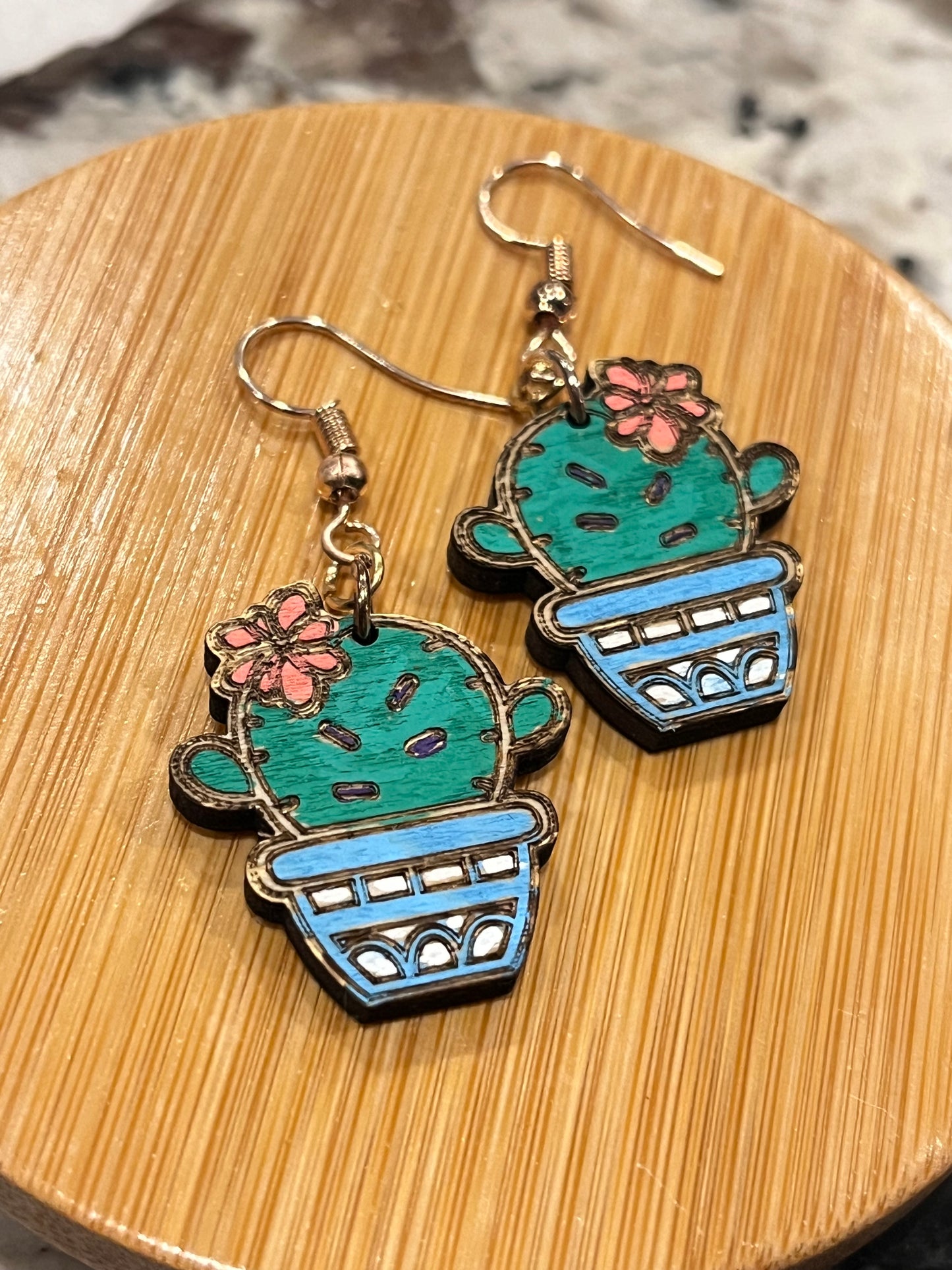 Wooden Potted Saguaro