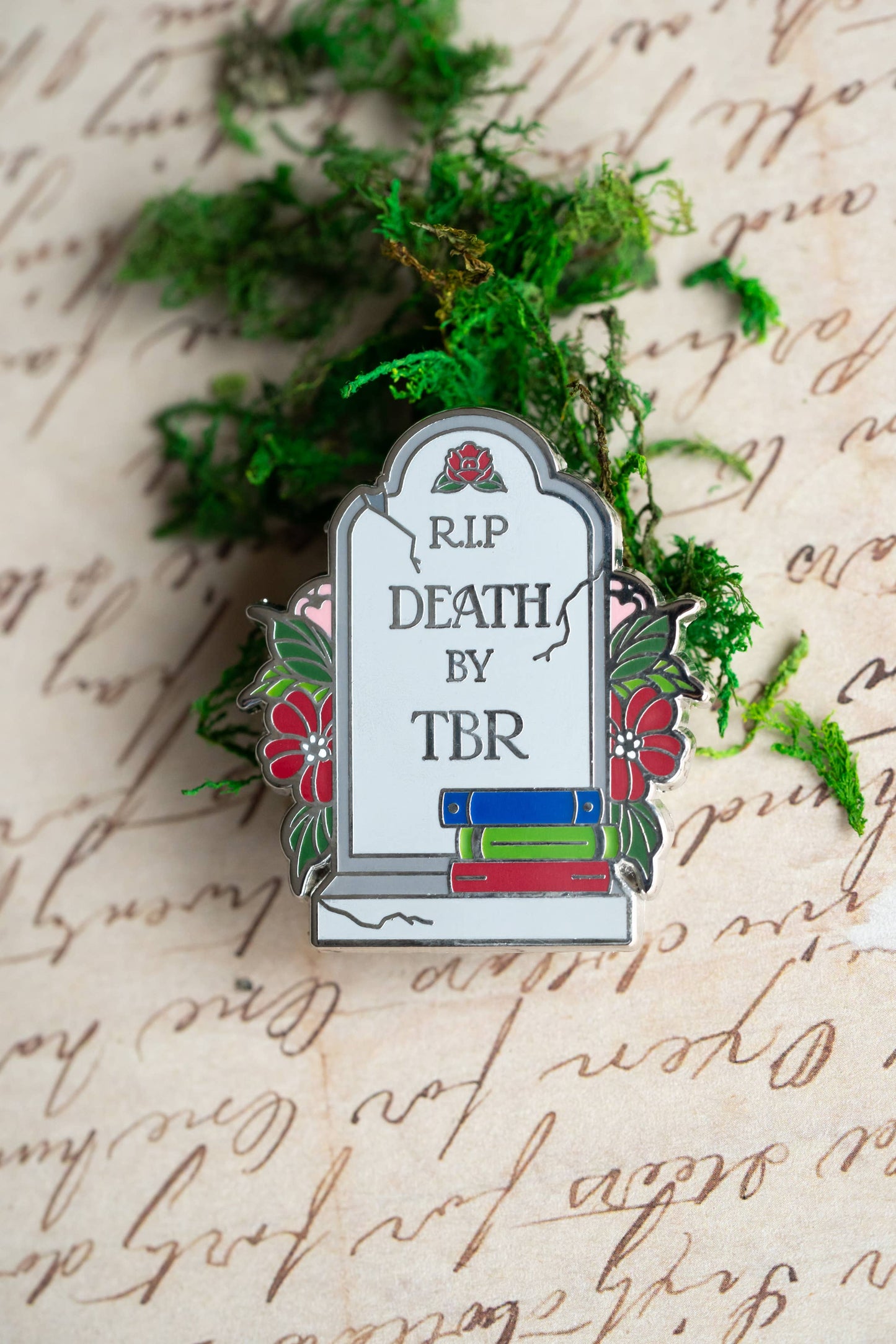 Death by TBR Enamel Pin, Bookish