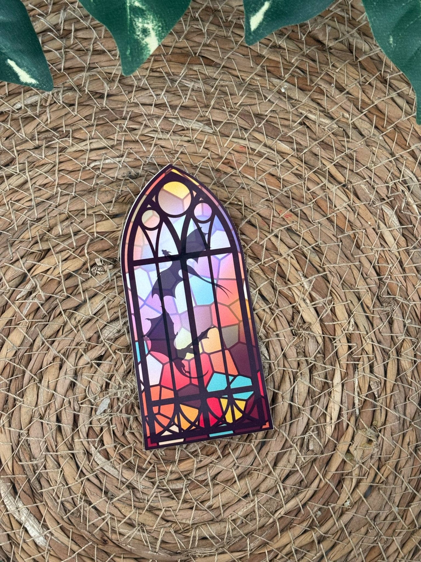 Red Stained Glass Dragon Sticker