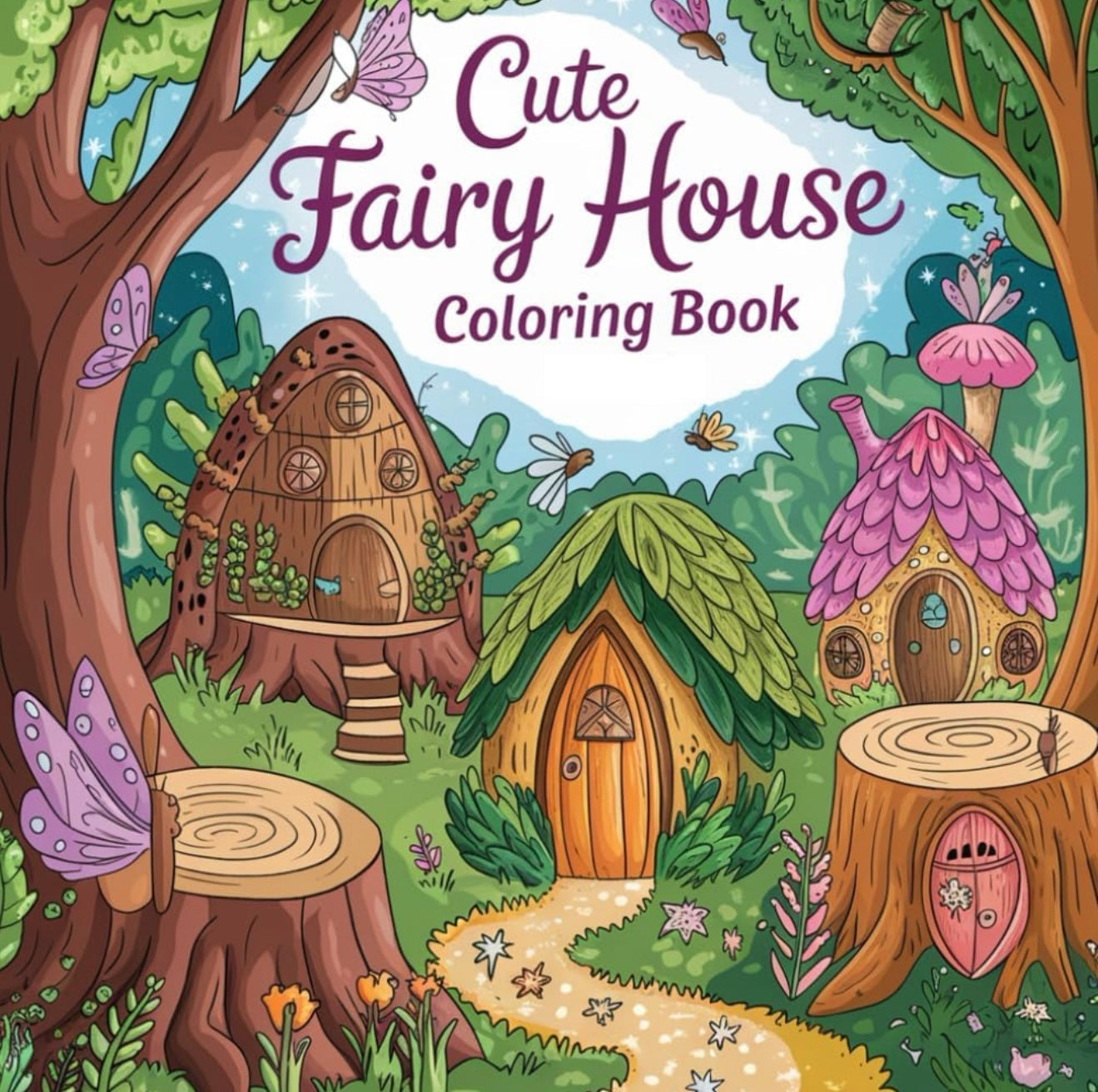 Cute Fairy House Coloring Book