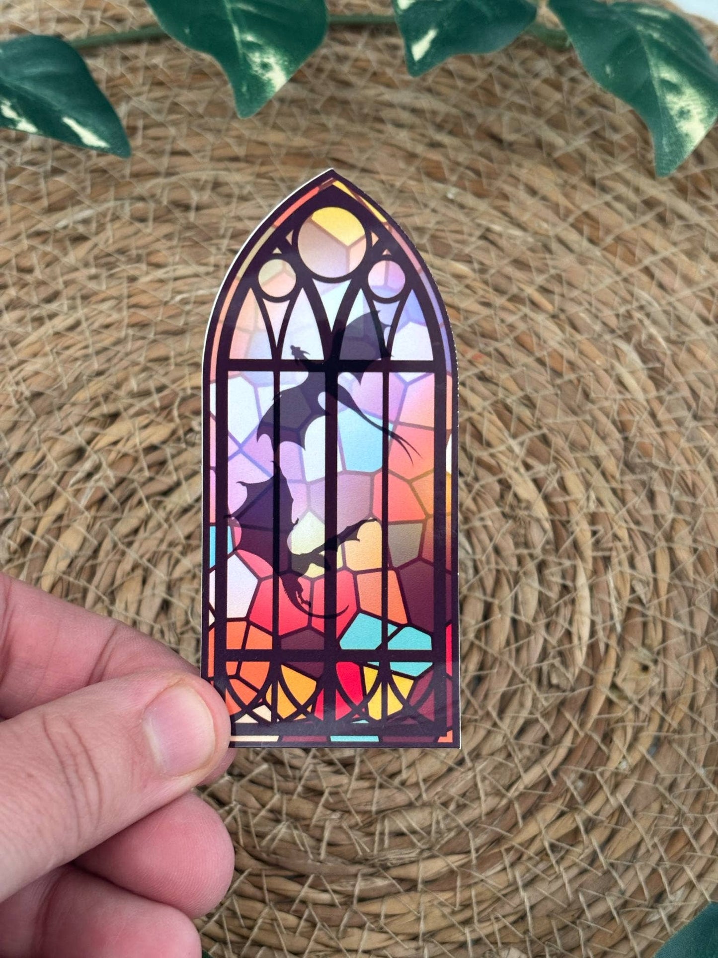 Red Stained Glass Dragon Sticker