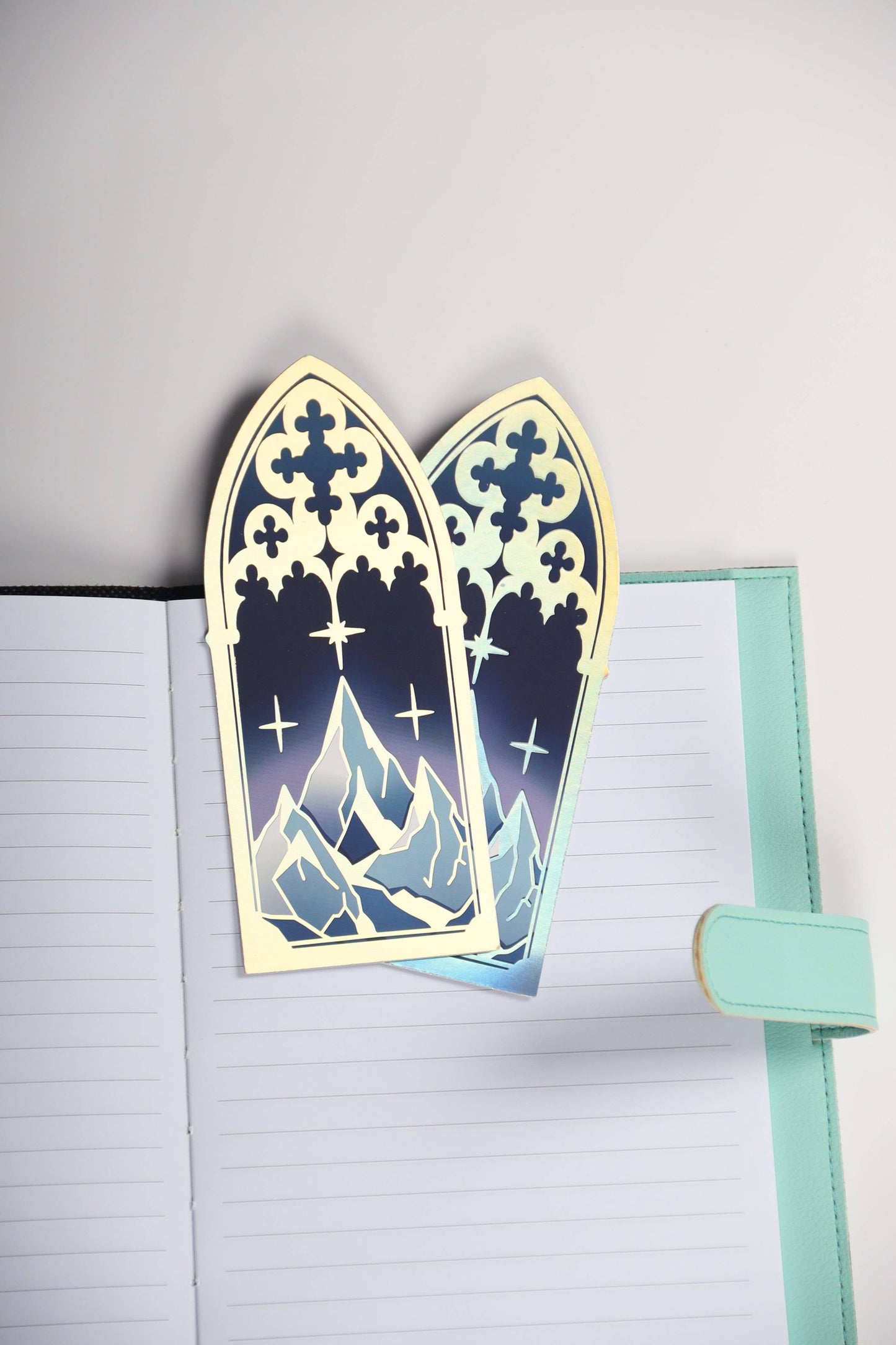 Holographic Gothic Arch Mountain Bookmark Bookish Romantasy