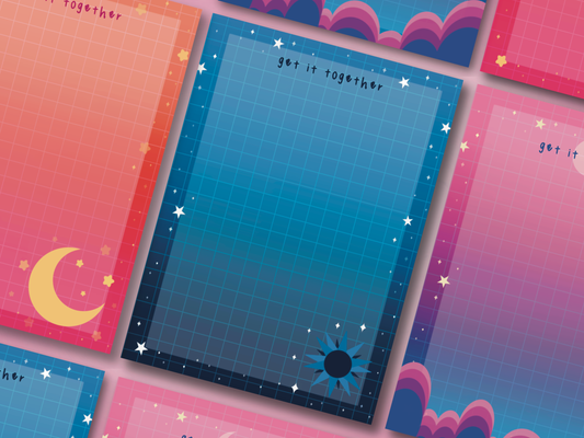 Celestial Notepad, Cute Memo Notepad, Cute Stationery