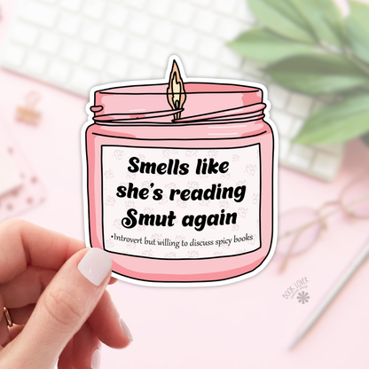 Smells like shes Reading Smut Again Stickers / Bookish