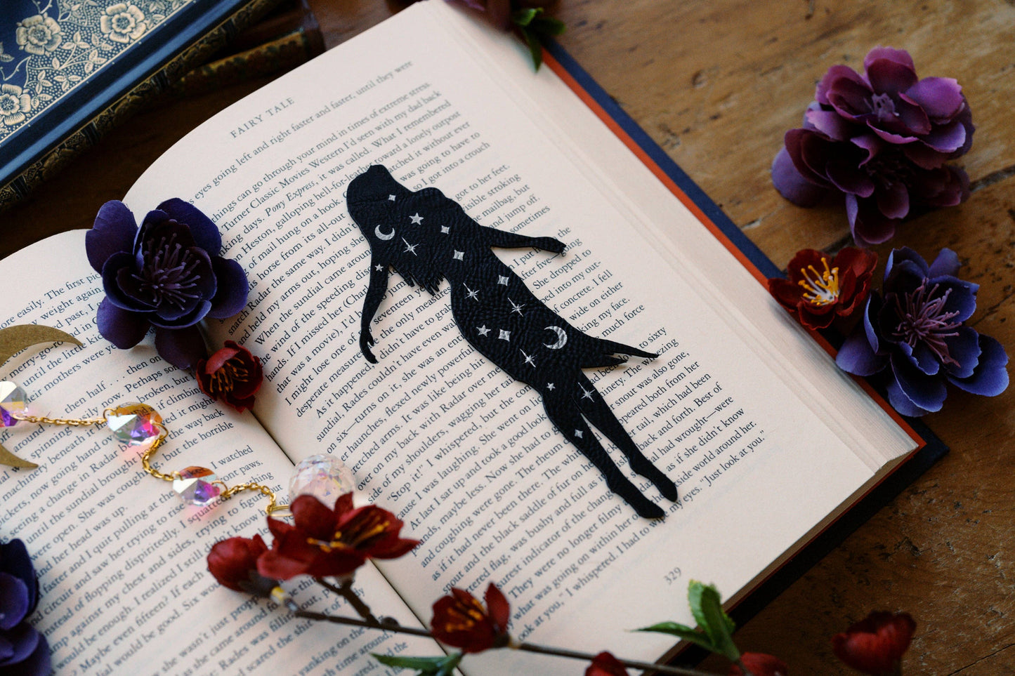 Celestial High Lady Faux Leather Bookmark