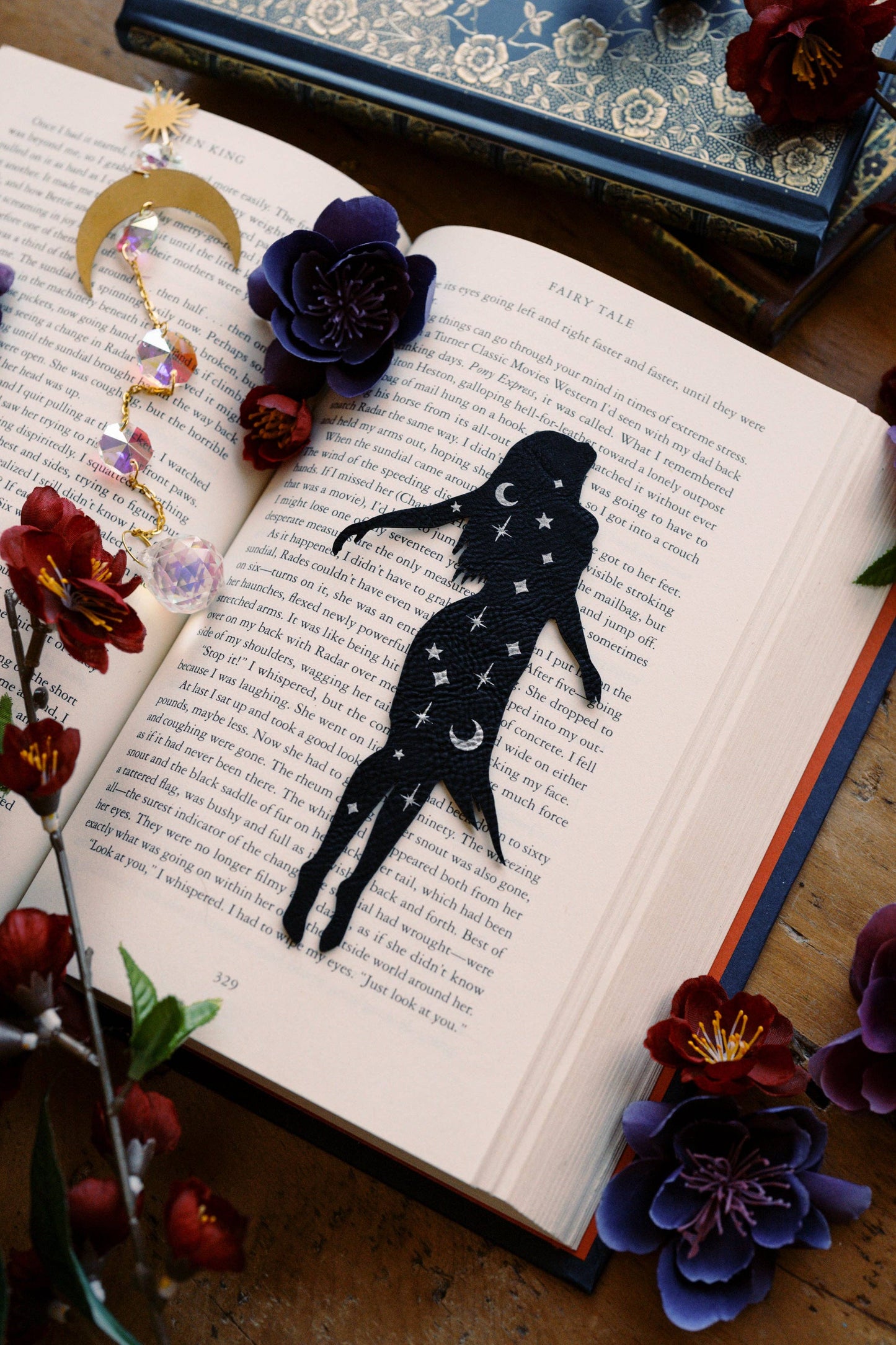 Celestial High Lady Faux Leather Bookmark