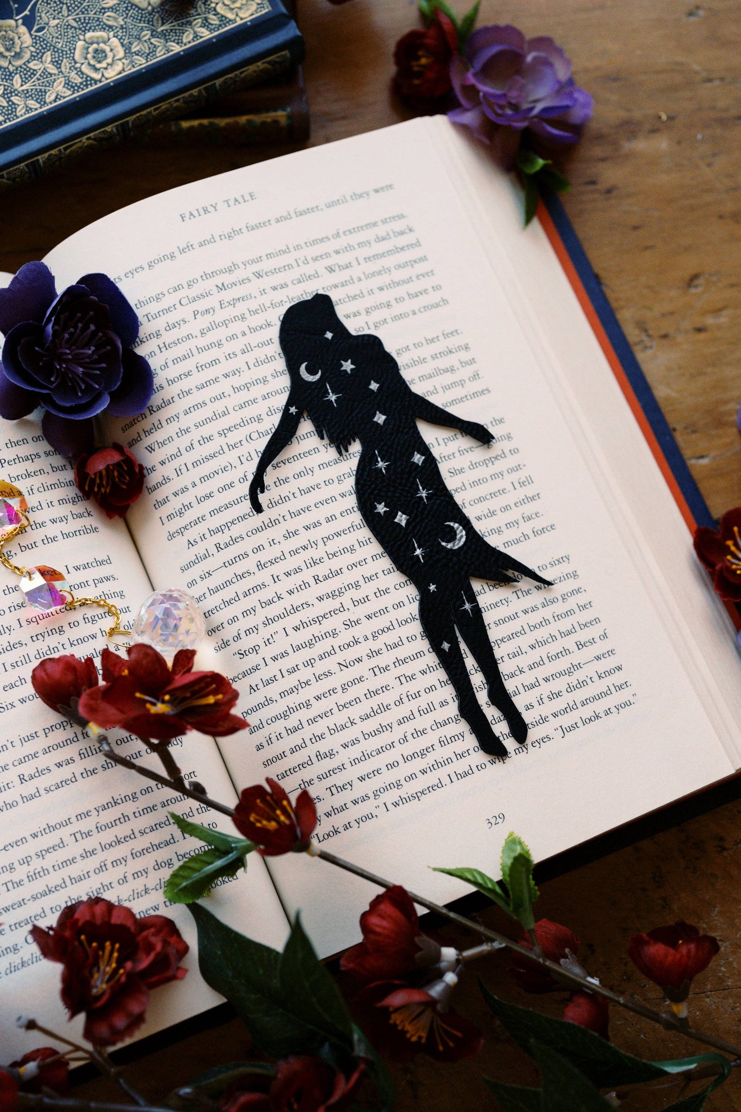Celestial High Lady Faux Leather Bookmark