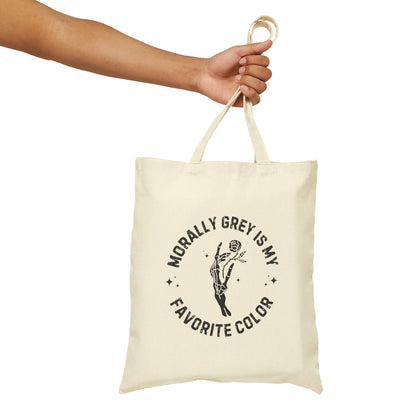 Morally Grey Canvas Tote Bag