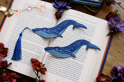 Celestial Whale Faux Leather Bookmark