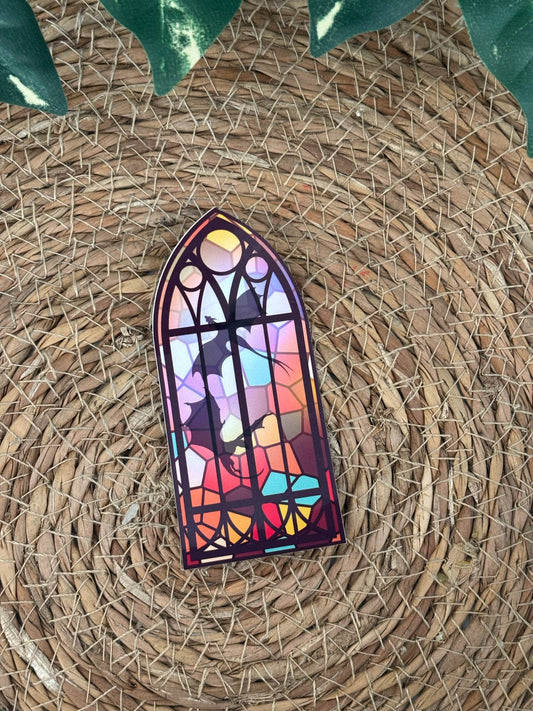 Red Stained Glass Dragon Sticker