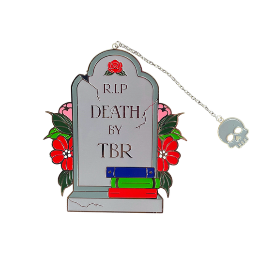 Death by TBR Metal Bookmark, Bookish Halloween Bookmark