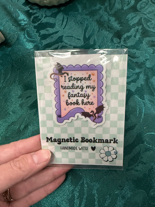 “I Stopped Reading My Fantasy Book Here” Magnetic Bookmark