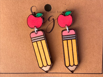 Woden Teacher Earrings