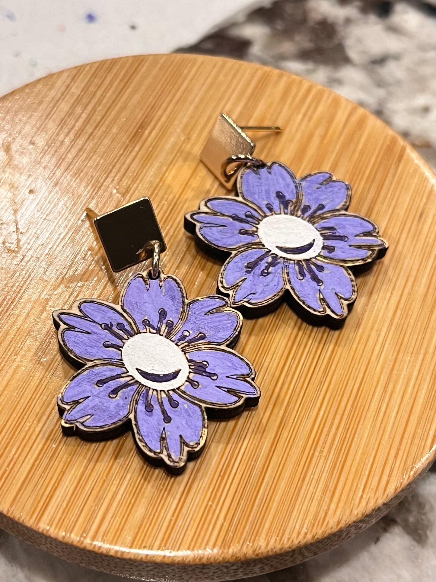 Wooden Flower dangle