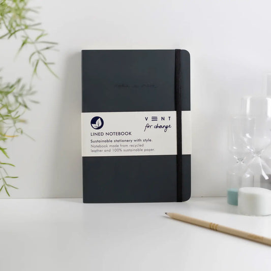 Notebook A5 Recycled Leather Lined Paper
