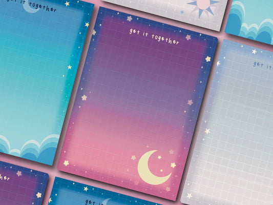 Celestial Notepad, Cute Memo Notepad, Gift for Her, Notepad